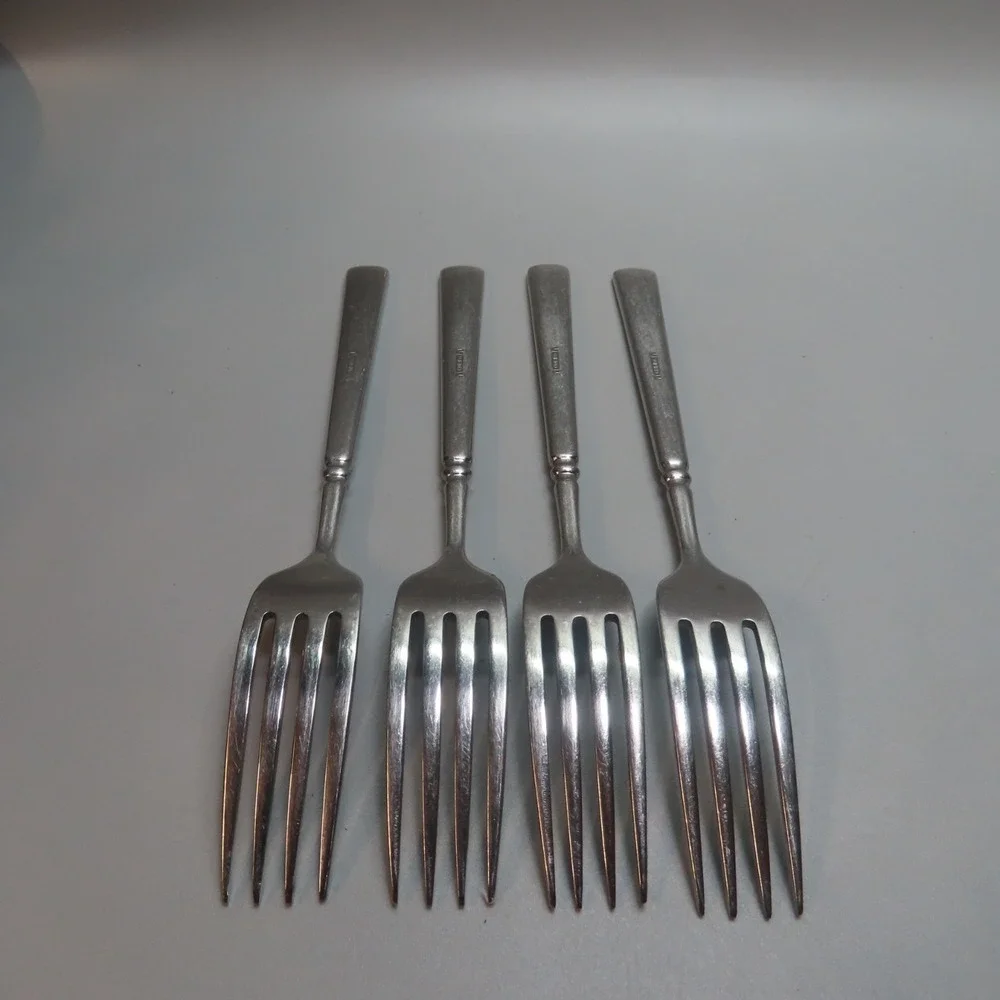 Oneida CUBE EASTON‎ Glossy Dinner Fork Stainless Flatware Set of 4